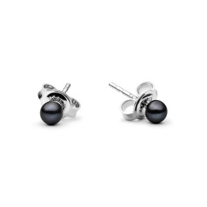 Cercei perle naturale negre 4 mm si argint DiAmanti EFB04-N_B-G (Argint 925‰ 0,45 g.)